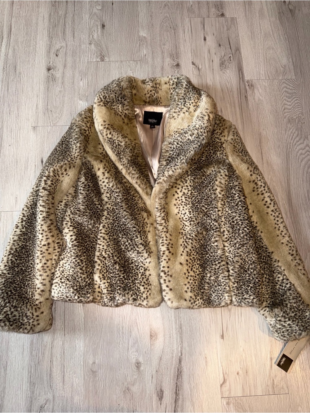 Mossimo Supply Co. Faux Fur Leopard-Print Jacket in Beige and Brown